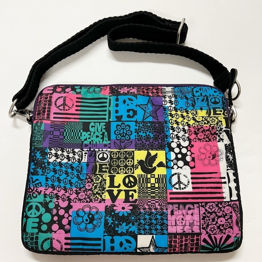 Lucky Brand Womens Y2K 2000s Vintage Colorful Graphic Design Print Laptop Bag